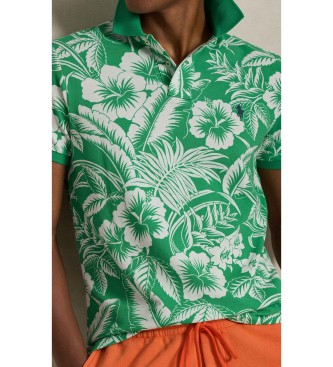 Polo Ralph Lauren Polo in piqu� tropicale slim fit verde personalizzata