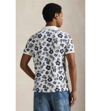 Polo Ralph Lauren Tropical pique polo shirt Custom Slim Fit white