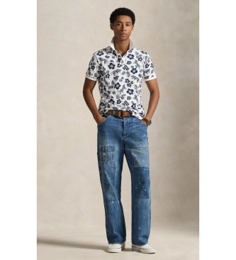 Polo Ralph Lauren Tropical pique polo shirt Custom Slim Fit white