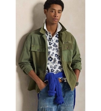 Polo Ralph Lauren Tropical pique polo shirt Custom Slim Fit white