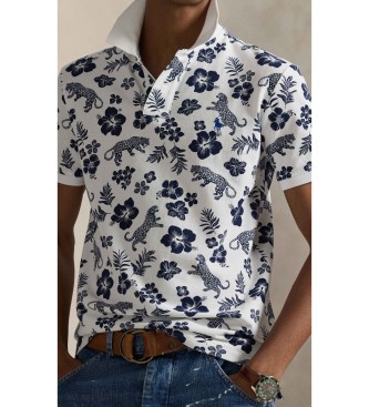 Polo Ralph Lauren Tropical pique polo shirt Custom Slim Fit white