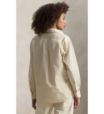 Polo Ralph Lauren Relaxed Fit beigefarbenes Baumwollhemd mit Streifen