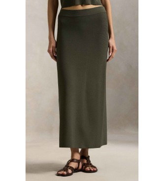 Polo Ralph Lauren Falda midi de punto de canal� verde
