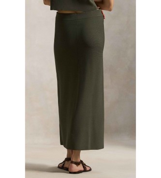 Polo Ralph Lauren Falda midi de punto de canal� verde
