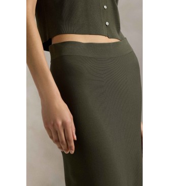Polo Ralph Lauren Falda midi de punto de canal� verde