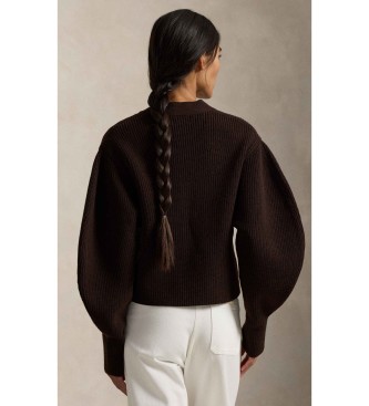 Polo Ralph Lauren Gerippte Strickjacke aus Wollmischung braun