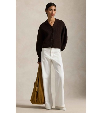 Polo Ralph Lauren Gerippte Strickjacke aus Wollmischung braun