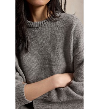 Polo Ralph Lauren Siva volnena majica z okroglim izrezom