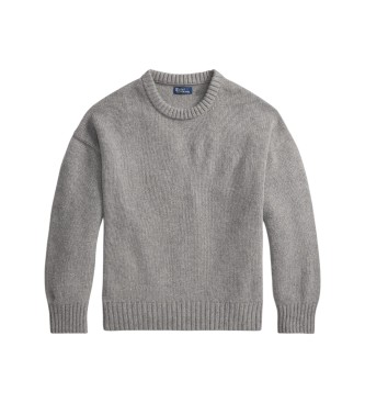 Polo Ralph Lauren Siva volnena majica z okroglim izrezom