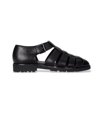 Polo Ralph Lauren Sand�lias de pescador Finn em pele preta