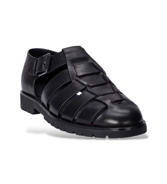 Polo Ralph Lauren Sand�lias de pescador Finn em pele preta