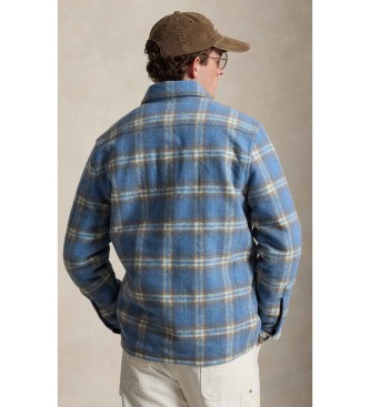 Polo Ralph Lauren Overhemd van gevilte wol en blauw geruit