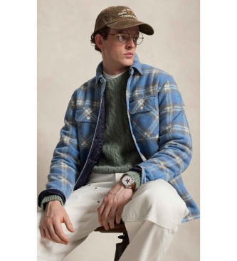 Polo Ralph Lauren Overhemd van gevilte wol en blauw geruit