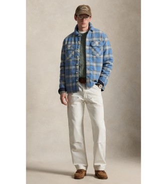 Polo Ralph Lauren Overhemd van gevilte wol en blauw geruit