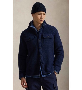 Polo Ralph Lauren Giacca-camicia in misto lana infeltrita blu navy
