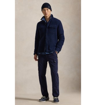 Polo Ralph Lauren Giacca-camicia in misto lana infeltrita blu navy