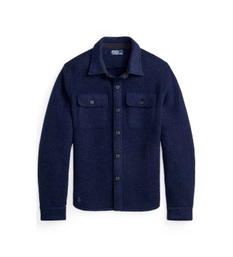 Polo Ralph Lauren Giacca-camicia in misto lana infeltrita blu navy
