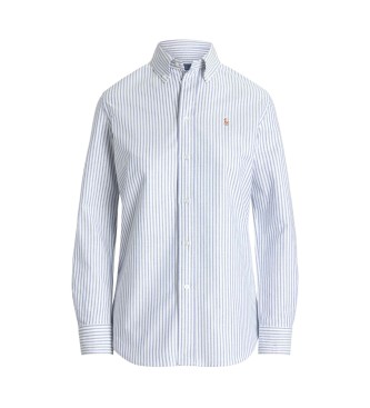 Polo Ralph Lauren Camicia oxford Slim elasticizzata a righe bianco, blu
