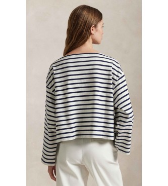 Polo Ralph Lauren Navy blue striped T-shirt with boat neckline