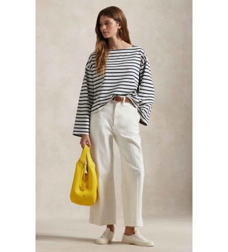 Polo Ralph Lauren Navy blue striped T-shirt with boat neckline