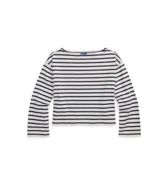 Polo Ralph Lauren Navy blue striped T-shirt with boat neckline