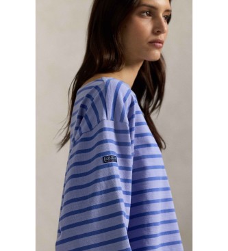 Polo Ralph Lauren Blauw T-shirt met strepen en boothals