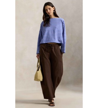 Polo Ralph Lauren Blauw T-shirt met strepen en boothals