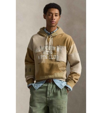 Polo Ralph Lauren Beżowa bluza polarowa z kapturem w stylu vintage