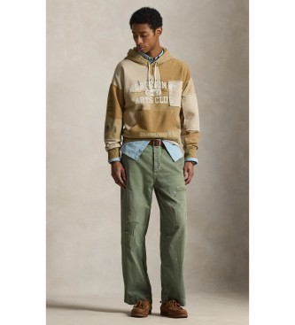 Polo Ralph Lauren Beżowa bluza polarowa z kapturem w stylu vintage