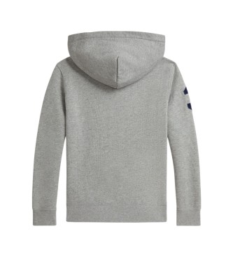 Polo Ralph Lauren Pulover s kapuco iz flisa z velikim Ponyjem, siv