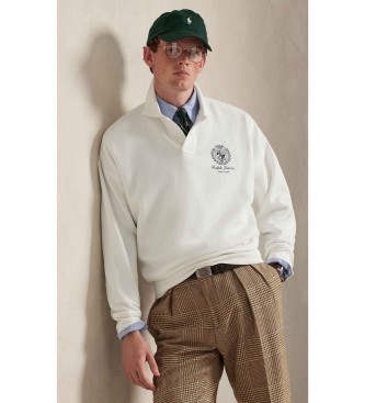 Polo Ralph Lauren Luźna bluza polarowa z grafiką, biała