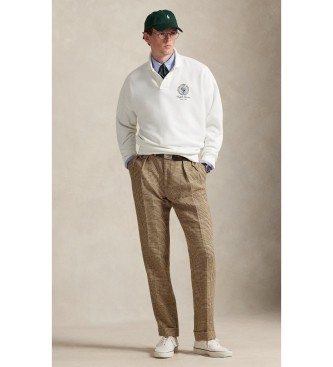 Polo Ralph Lauren Luźna bluza polarowa z grafiką, biała