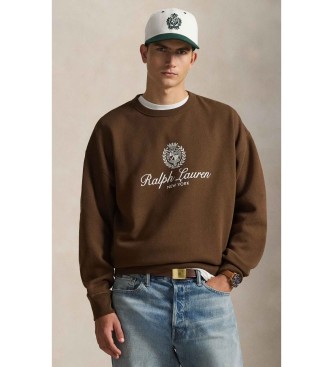 Polo Ralph Lauren Luźna bluza polarowa z grafiką, brązowa