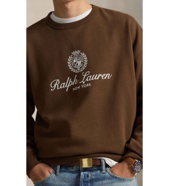 Polo Ralph Lauren Luźna bluza polarowa z grafiką, brązowa