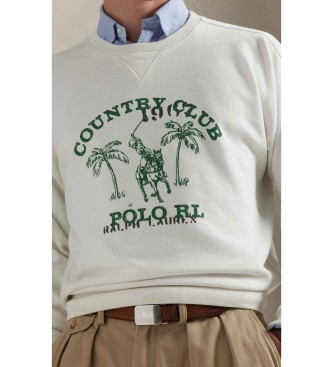 Polo Ralph Lauren Bluza polarowa z grafiką w stylu vintage w kolorze złamanej bieli