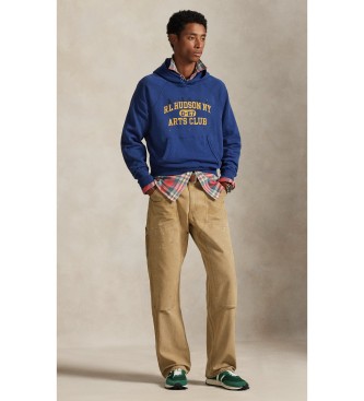 Polo Ralph Lauren Camisola de l� com gr�fico vintage azul