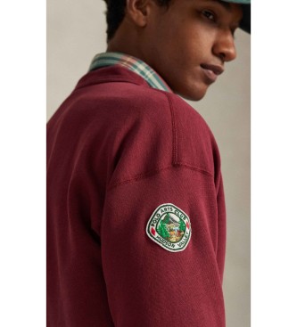 Polo Ralph Lauren Fleece sweatshirt met bordeauxrode vintage afbeeldingen