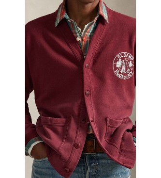 Polo Ralph Lauren Fleece sweatshirt met bordeauxrode vintage afbeeldingen