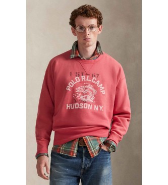 Polo Ralph Lauren Czerwona bluza polarowa z grafiką w stylu vintage