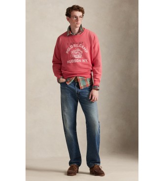 Polo Ralph Lauren Czerwona bluza polarowa z grafiką w stylu vintage