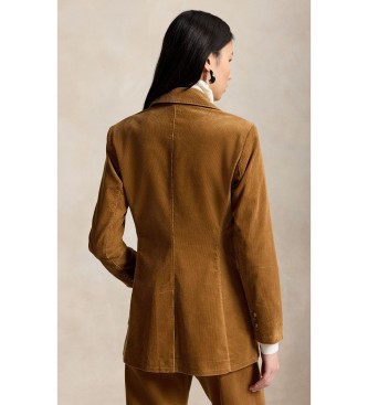 Polo Ralph Lauren Beige corduroyblazer met enkele knoopsluiting