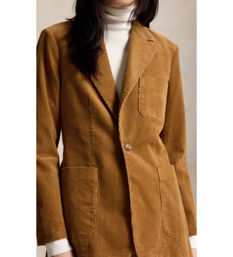 Polo Ralph Lauren Beige corduroyblazer met enkele knoopsluiting