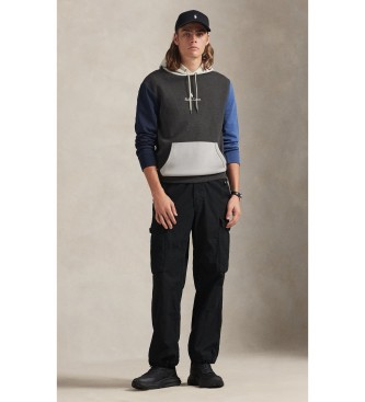 Polo Ralph Lauren Camisola com capuz de malha dupla cinzenta escura com capuz