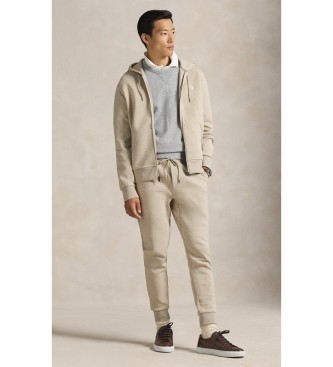 Polo Ralph Lauren Dubbelstickad tr�ja med beige dragkedja