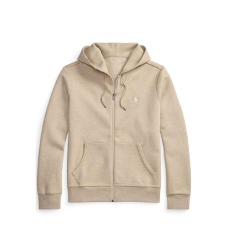 Polo Ralph Lauren Dubbelstickad tr�ja med beige dragkedja