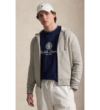 Polo Ralph Lauren Felpa in maglia doppia con zip grigia