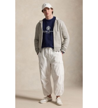 Polo Ralph Lauren Felpa in maglia doppia con zip grigia