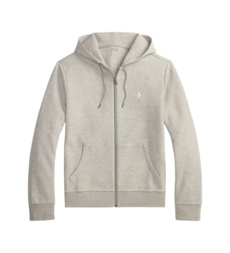 Polo Ralph Lauren Felpa in maglia doppia con zip grigia
