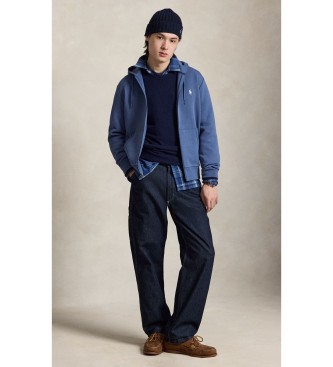 Polo Ralph Lauren Felpa in maglia doppia con zip blu