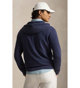 Polo Ralph Lauren Navy sweatshirt i frott� med h�tte